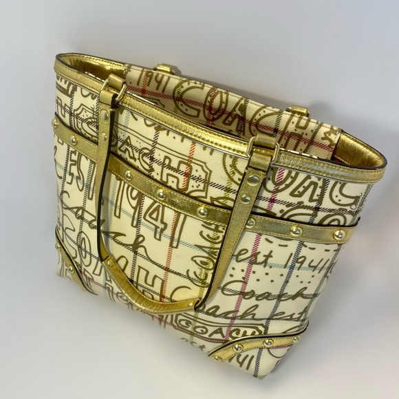 Coach Gold Logo Purse (H) - Picture 3 of 6